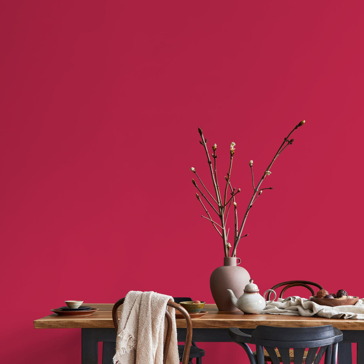 Crimson Red Abstract Wallpaper - D455 - WallTrend