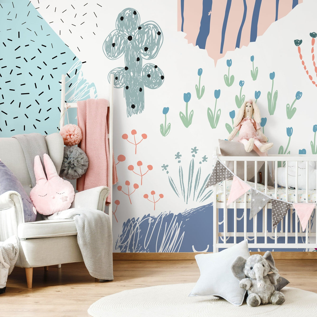 Cute Desert Wallpaper Nursery Wallpaper Fun Mural Peel and Stick and Traditional Wallpaper - A520 - WallTrend