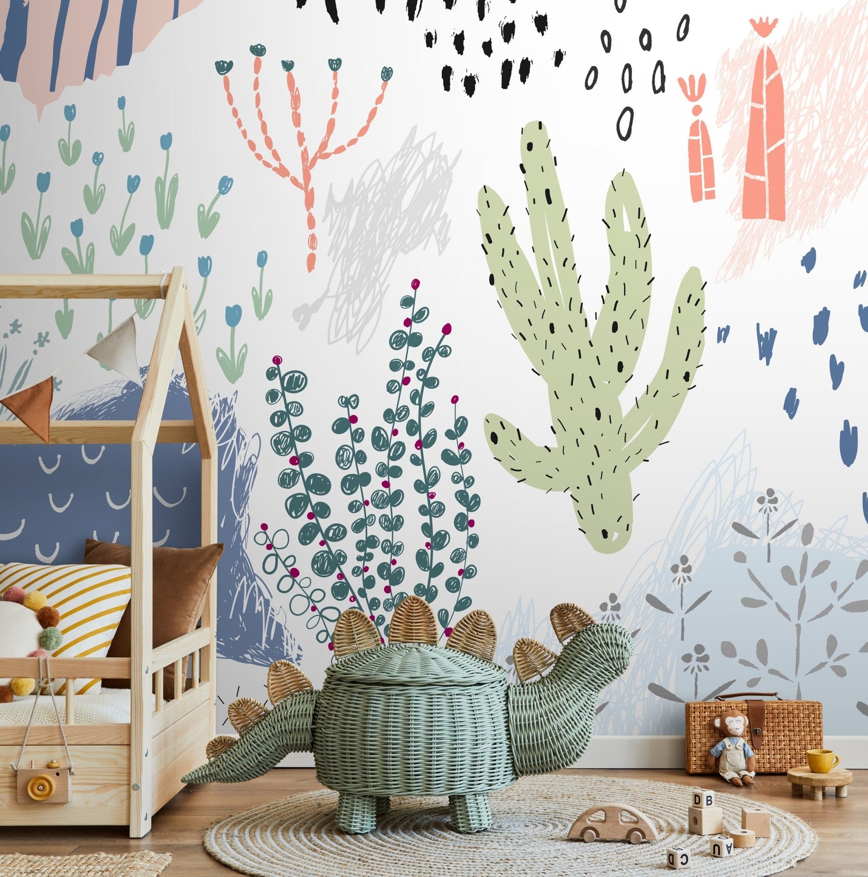 Cute Desert Wallpaper Nursery Wallpaper Fun Mural Peel and Stick and Traditional Wallpaper - A520 - WallTrend