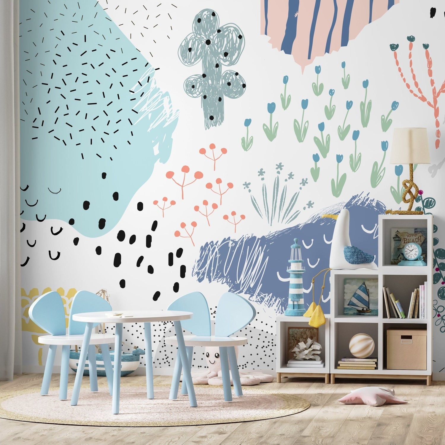 Cute Desert Wallpaper Nursery Wallpaper Fun Mural Peel and Stick and Traditional Wallpaper - A520 - WallTrend