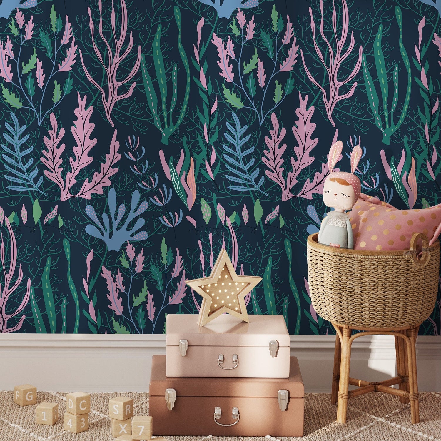 Cute Leaf Wallpaper Coastal Wallpaper Peel and Stick and Traditional Wallpaper - A575 - WallTrend