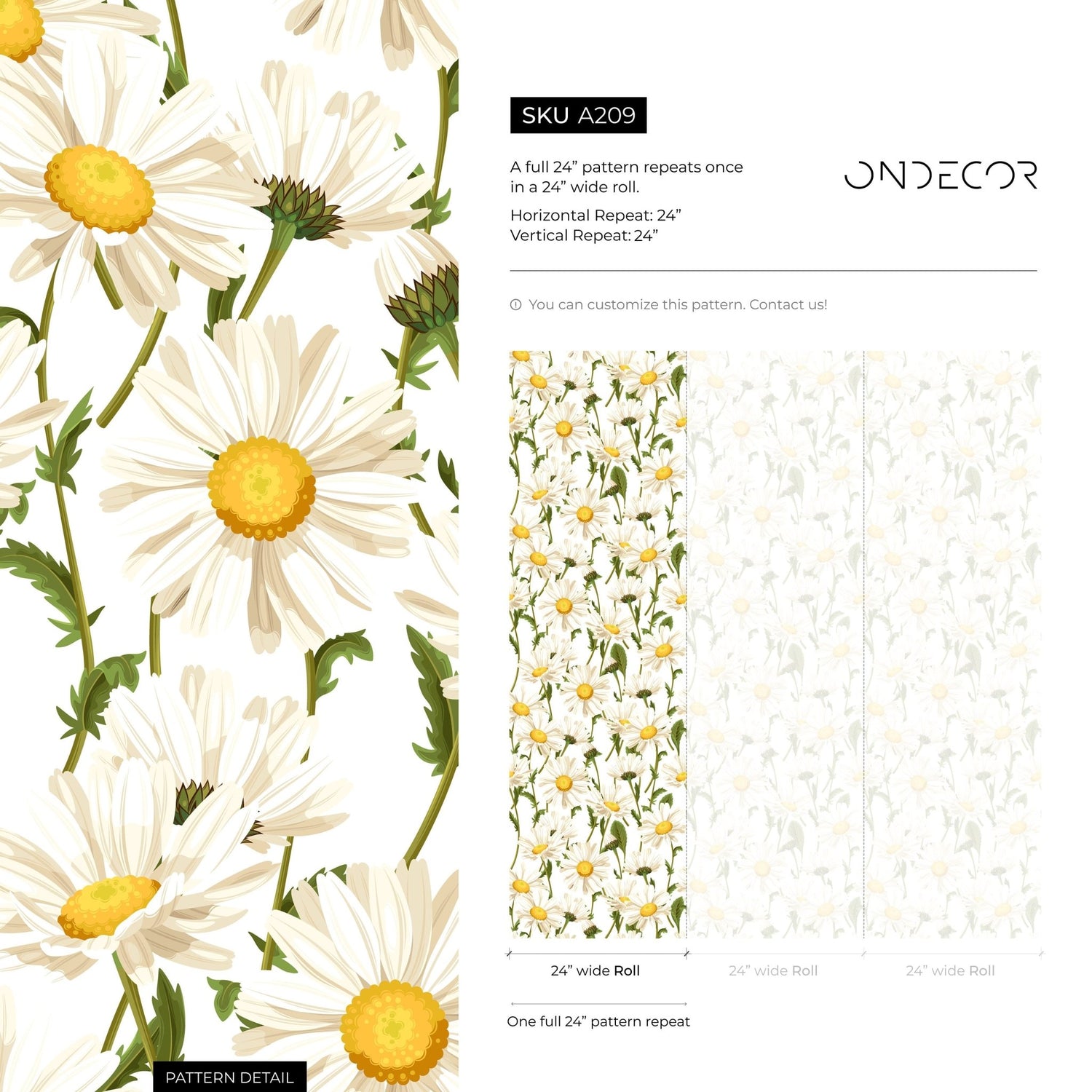 Daisy Delight Wallpaper - A209 - WallTrend