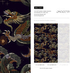 Dark Chinoiserie Wallpaper Vintage Dragon Wallpaper Peel and Stick and Traditional Wallpaper - D877 - WallTrend