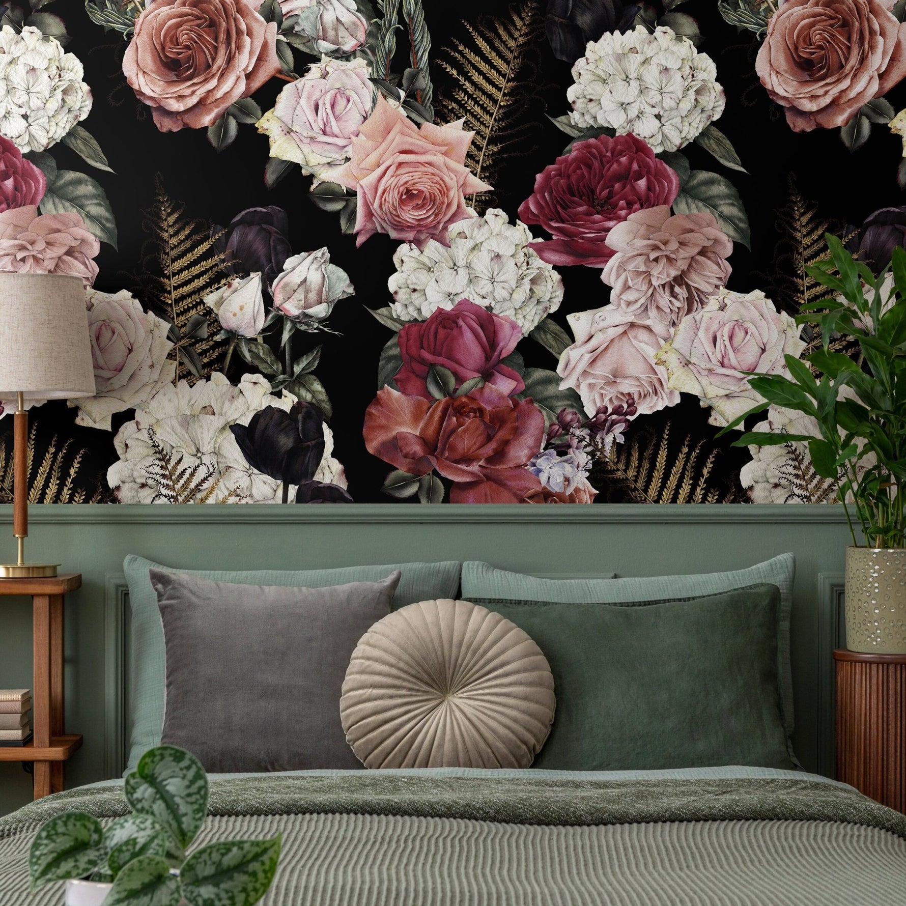 Dark Floral Elegance Wallpaper - B169 - WallTrend