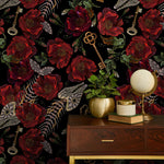 Dark Floral Wallpaper Gothic Maximalist Wallpaper Peel and Stick and Traditional Wallpaper - D918 - WallTrend