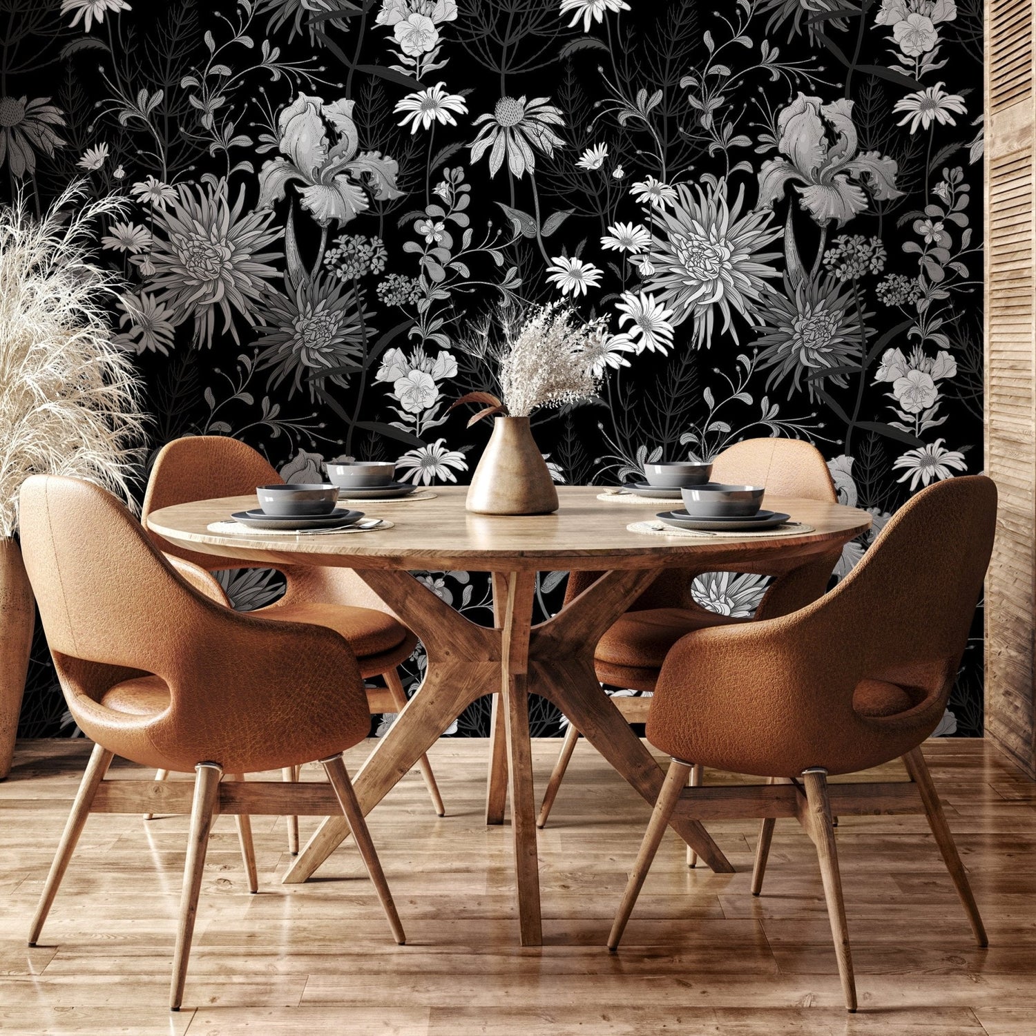 Dark Floral Wallpaper Vintage Wallpaper Peel and Stick and Traditional Wallpaper - A915 - WallTrend