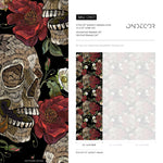 Dark Garden Wallpaper Skulls and Roses Wallpaper Peel and Stick and Traditional Wallpaper - D907 - WallTrend