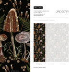 Dark Mushroom Wallpaper Dark Floral Wallpaper Peel and Stick and Traditional Wallpaper - D815 - WallTrend