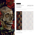 Dark Roses Wallpaper Gothic Skull Wallpaper Peel and Stick and Traditional Wallpaper - D893 - WallTrend