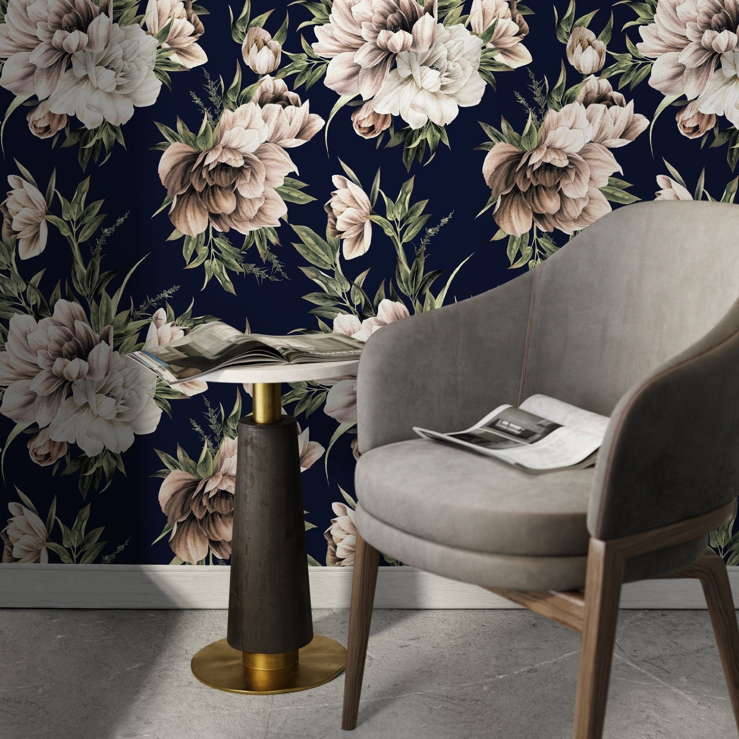 Dark Roses Wallpaper Vintage Wallpaper Peel and Stick and Traditional Wallpaper - D643 - WallTrend