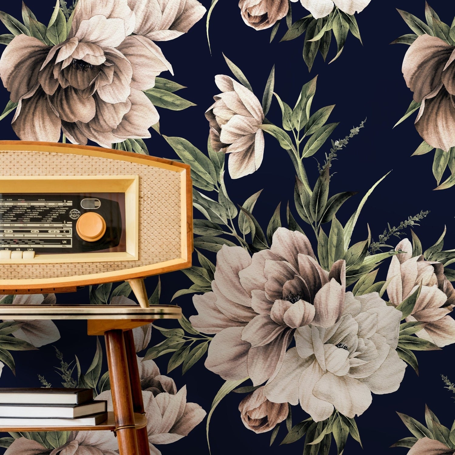 Dark Roses Wallpaper Vintage Wallpaper Peel and Stick and Traditional Wallpaper - D643 - WallTrend
