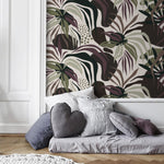 Dark Tropical Abstract Wallpaper Modern Wallpaper Peel and Stick and Traditional Wallpaper - D713 - WallTrend