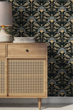 Dark Vintage Flower Wallpaper / Peel and Stick Wallpaper Removable Wallpaper Home Decor Wall Art Wall Decor Room Decor - D240 - WallTrend