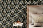 Dark Vintage Flower Wallpaper / Peel and Stick Wallpaper Removable Wallpaper Home Decor Wall Art Wall Decor Room Decor - D240 - WallTrend