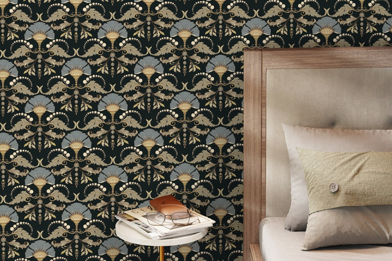 Dark Vintage Flower Wallpaper / Peel and Stick Wallpaper Removable Wallpaper Home Decor Wall Art Wall Decor Room Decor - D240 - WallTrend