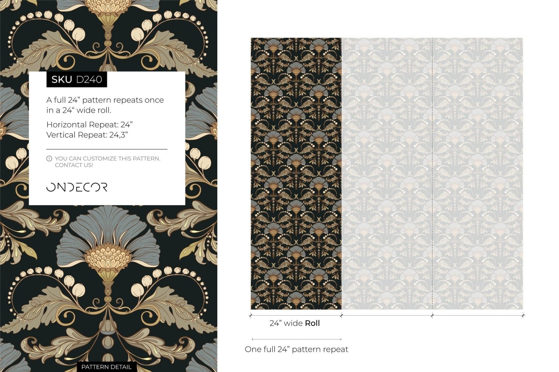Dark Vintage Flower Wallpaper / Peel and Stick Wallpaper Removable Wallpaper Home Decor Wall Art Wall Decor Room Decor - D240 - WallTrend