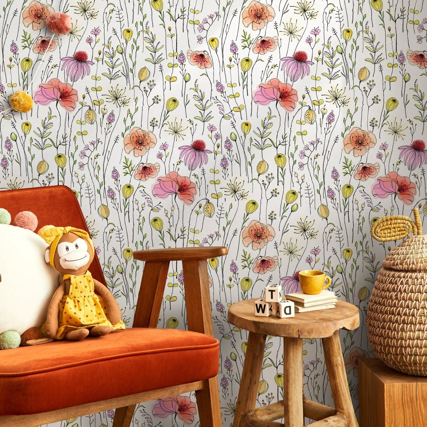 Delicate Floral Elegance Wallpaper - B018 - WallTrend