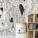 Desert Flora Line Art Wallpaper - A946 - WallTrend