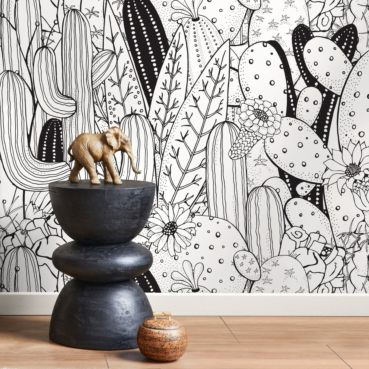 Desert Flora Line Art Wallpaper - A946 - WallTrend