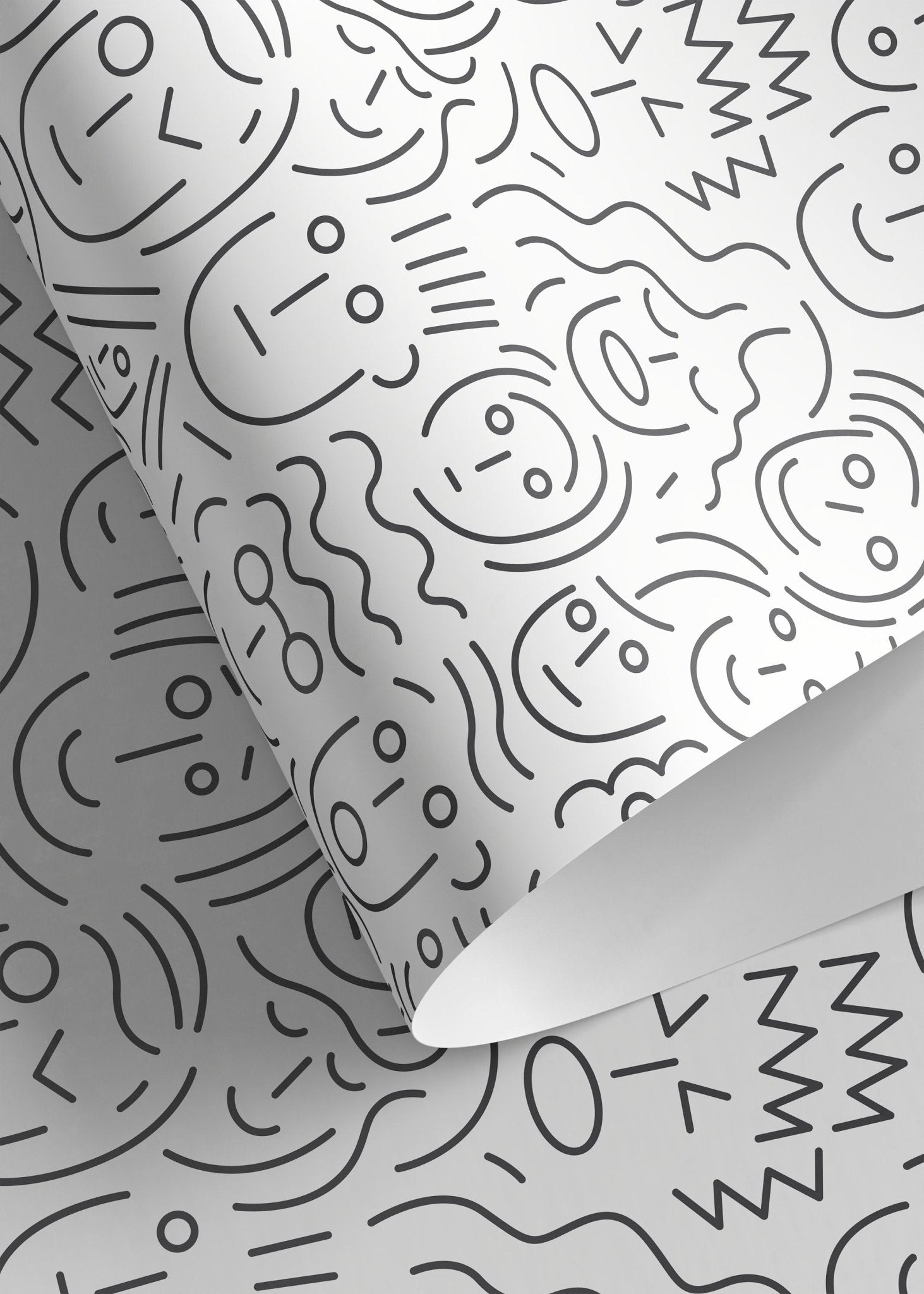 Doodle Faces Wallpaper - B280 - WallTrend