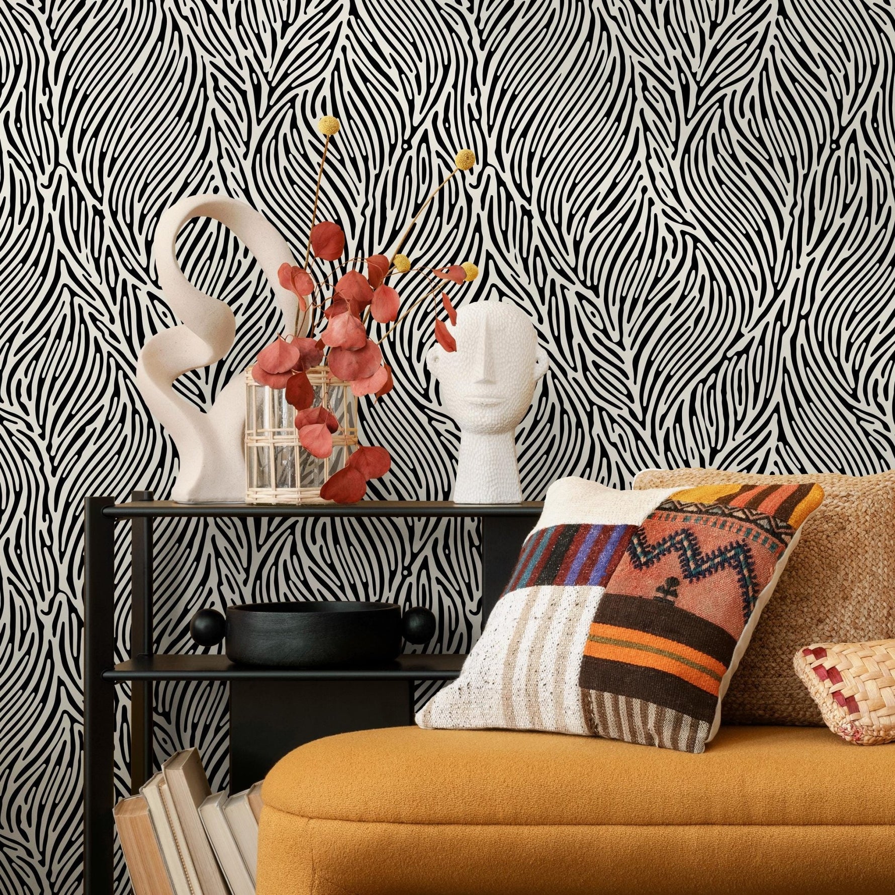 Dynamic Zebra Stripe Wallpaper - B599 - WallTrend