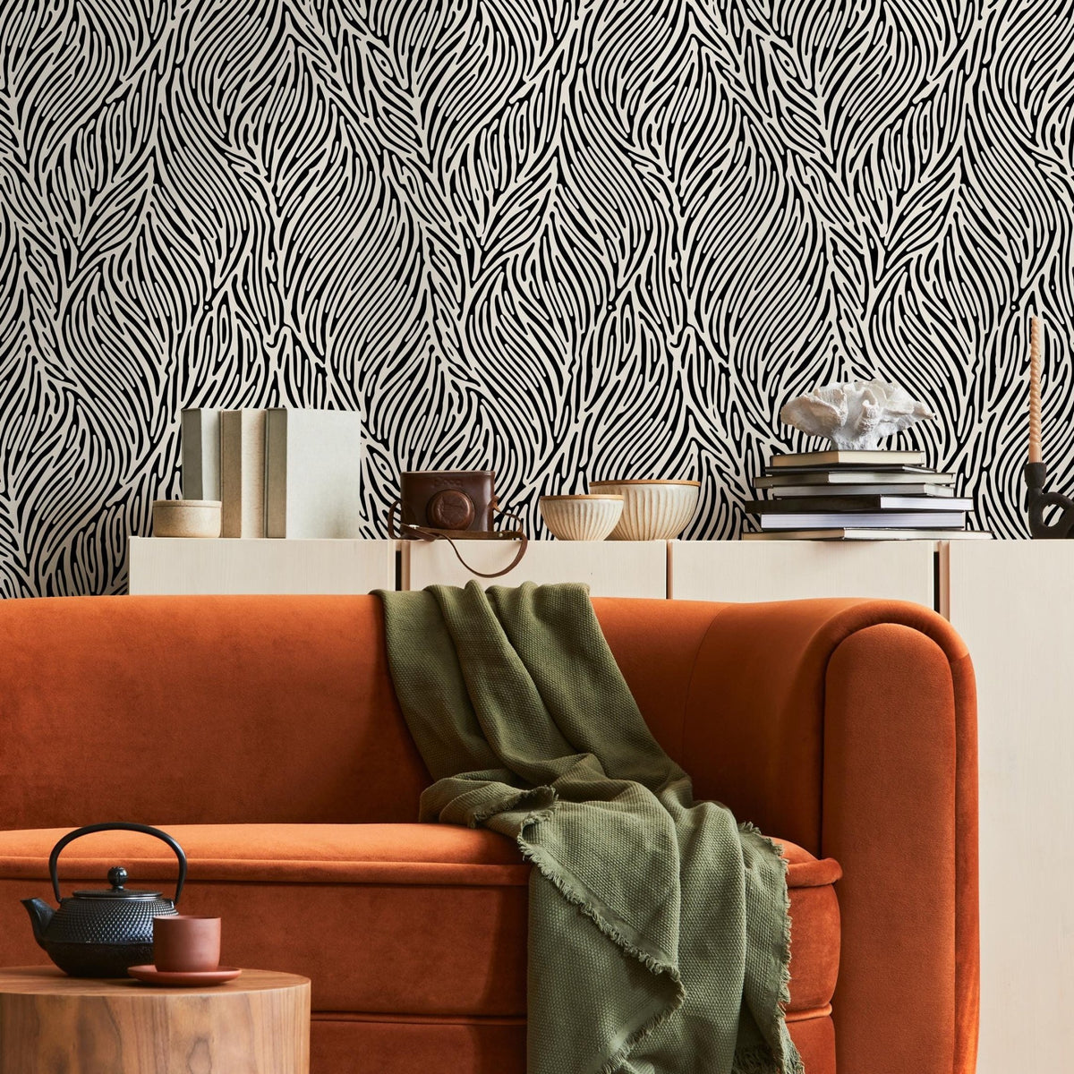 Dynamic Zebra Stripe Wallpaper - B599 - WallTrend