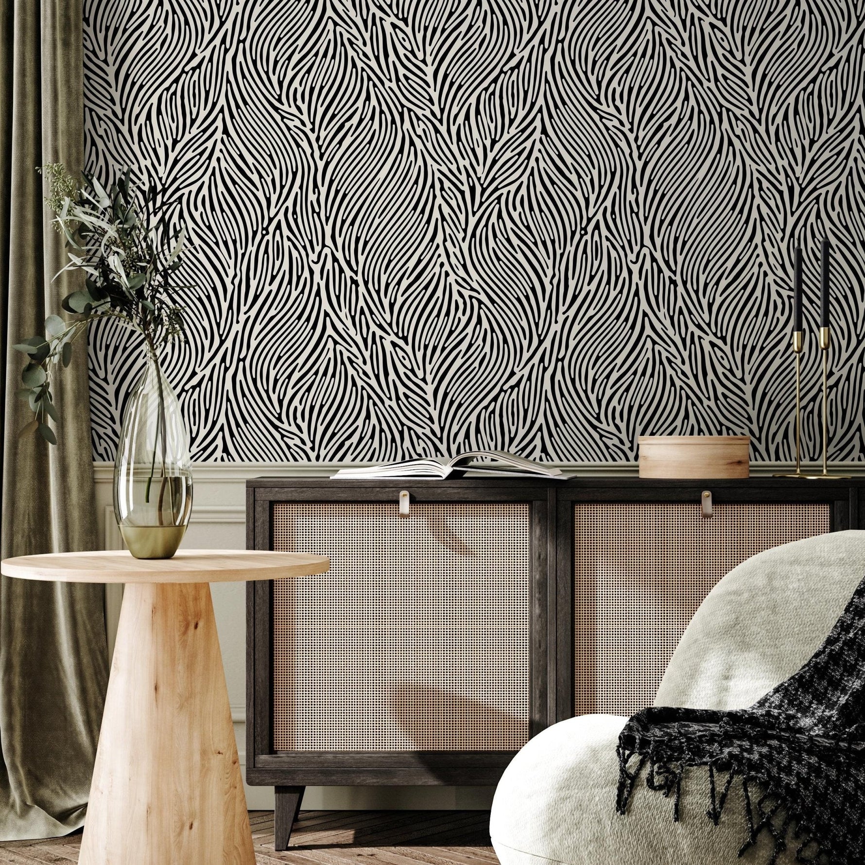 Dynamic Zebra Stripe Wallpaper - B599 - WallTrend