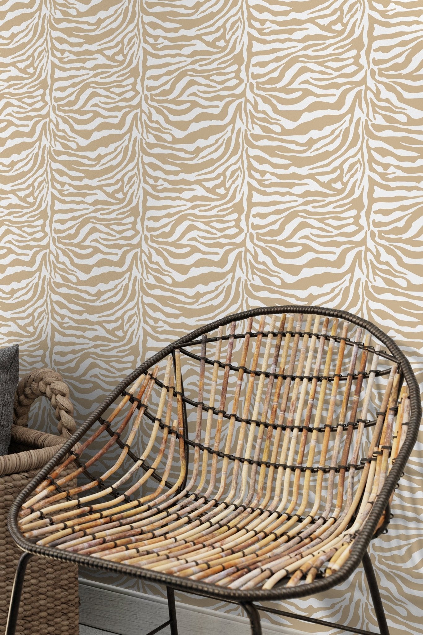 Earthen Zebra Stripes Wallpaper - C772 - WallTrend