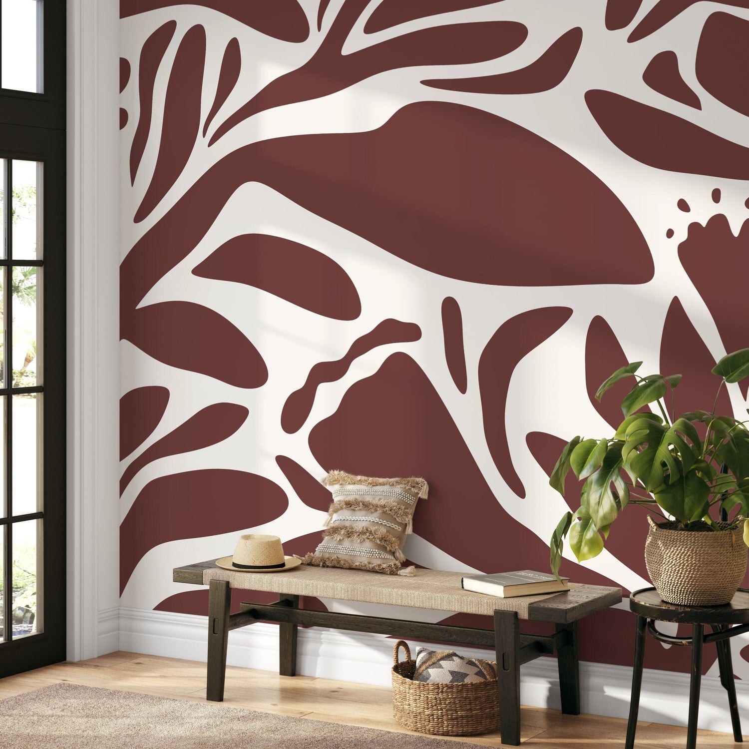 Earthy Botanical Shapes Wallpaper - D704 - WallTrend