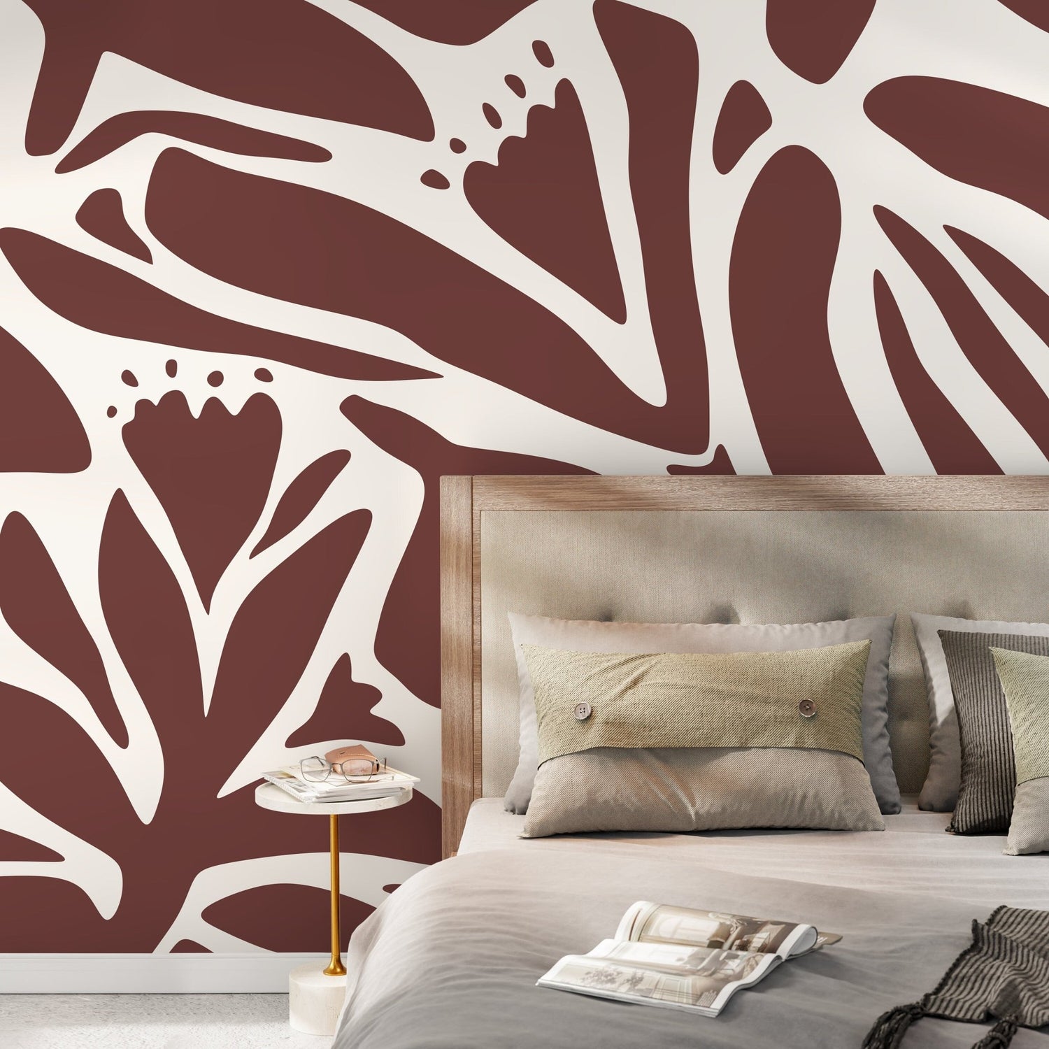 Earthy Botanical Shapes Wallpaper - D704 - WallTrend