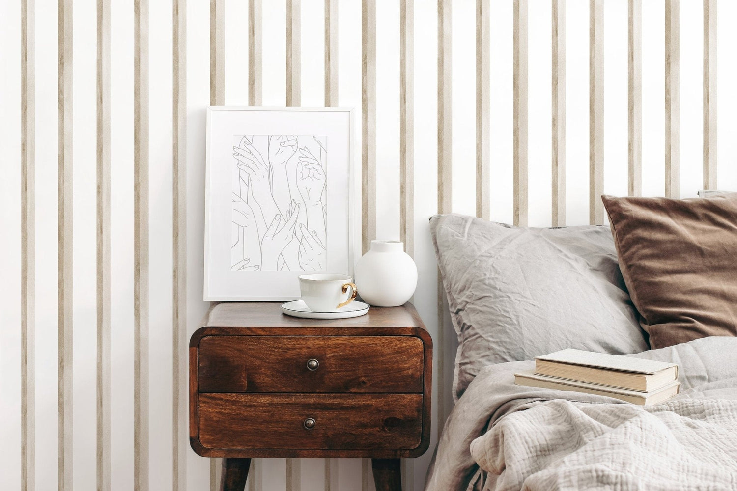 Earthy Striped Harmony Wallpaper - C967 - WallTrend
