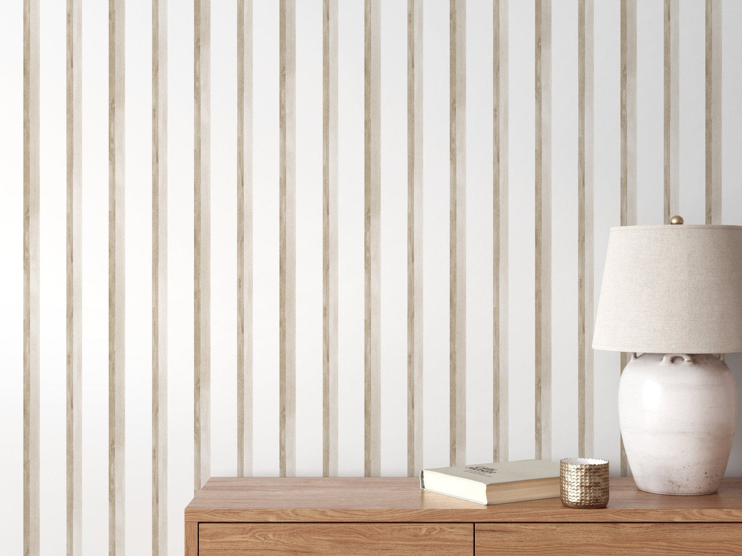 Earthy Striped Harmony Wallpaper - C967 - WallTrend