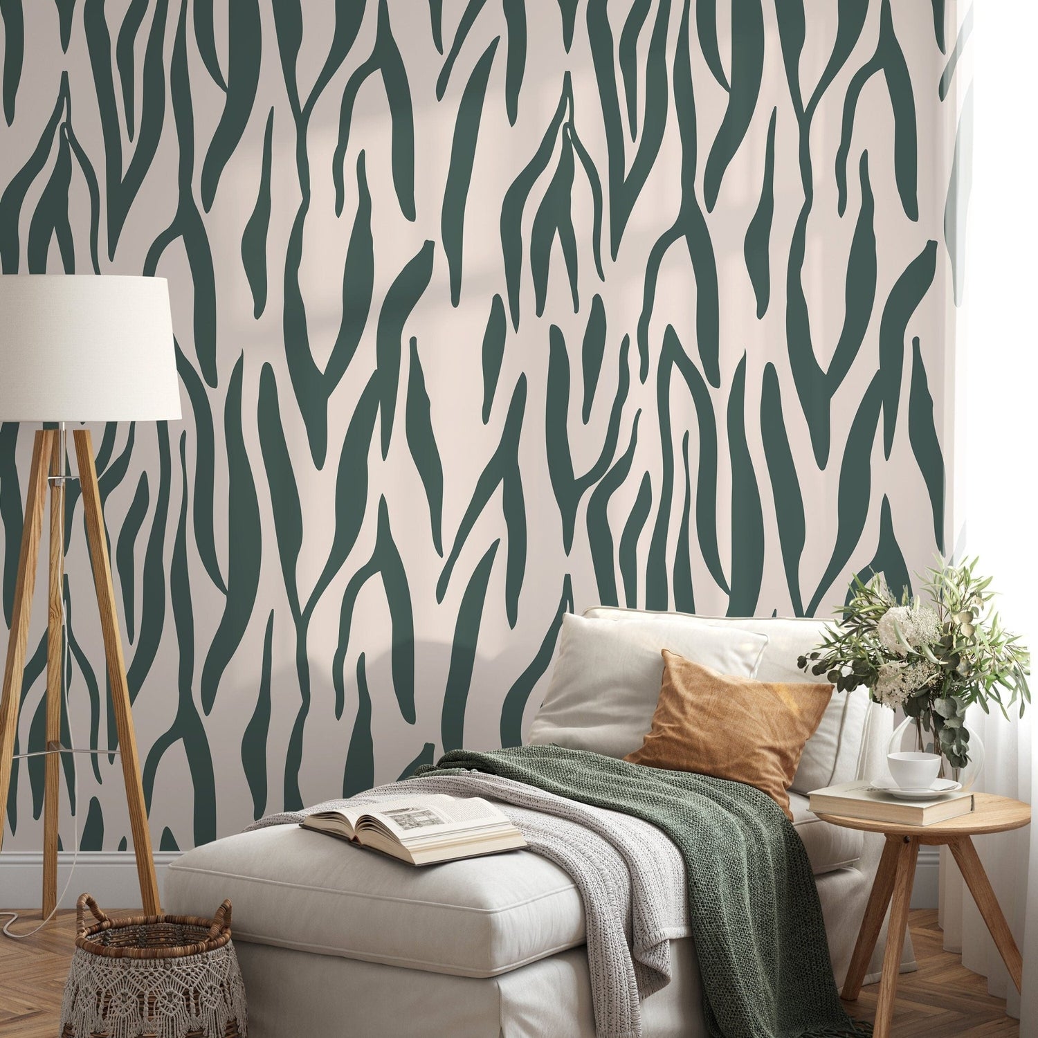 Earthy Zebra Stripes Wallpaper - D609 - WallTrend