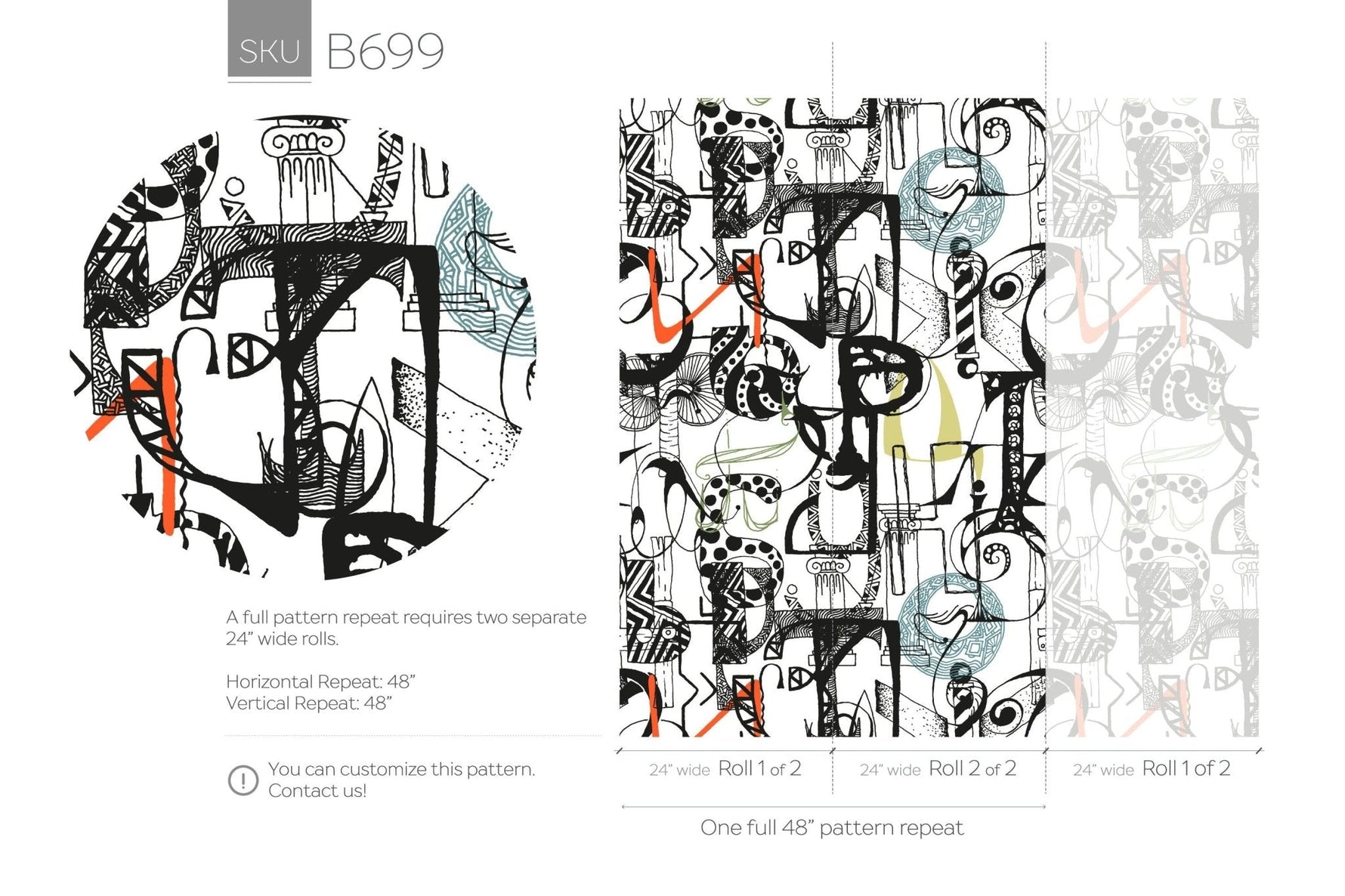 Eclectic Doodles Wallpaper - B699 - WallTrend