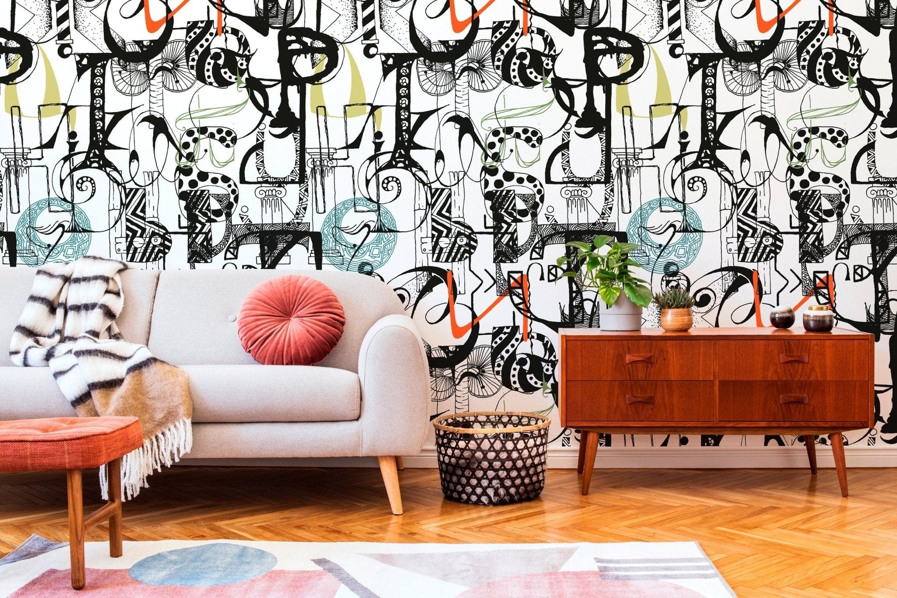 Eclectic Doodles Wallpaper - B699 - WallTrend