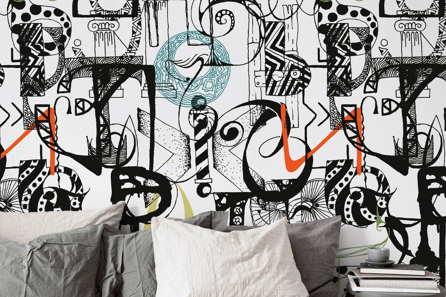 Eclectic Doodles Wallpaper - B699 - WallTrend