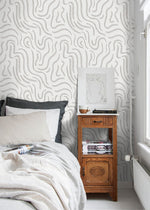 Elegant Abstract Curves Wallpaper - C657 - WallTrend