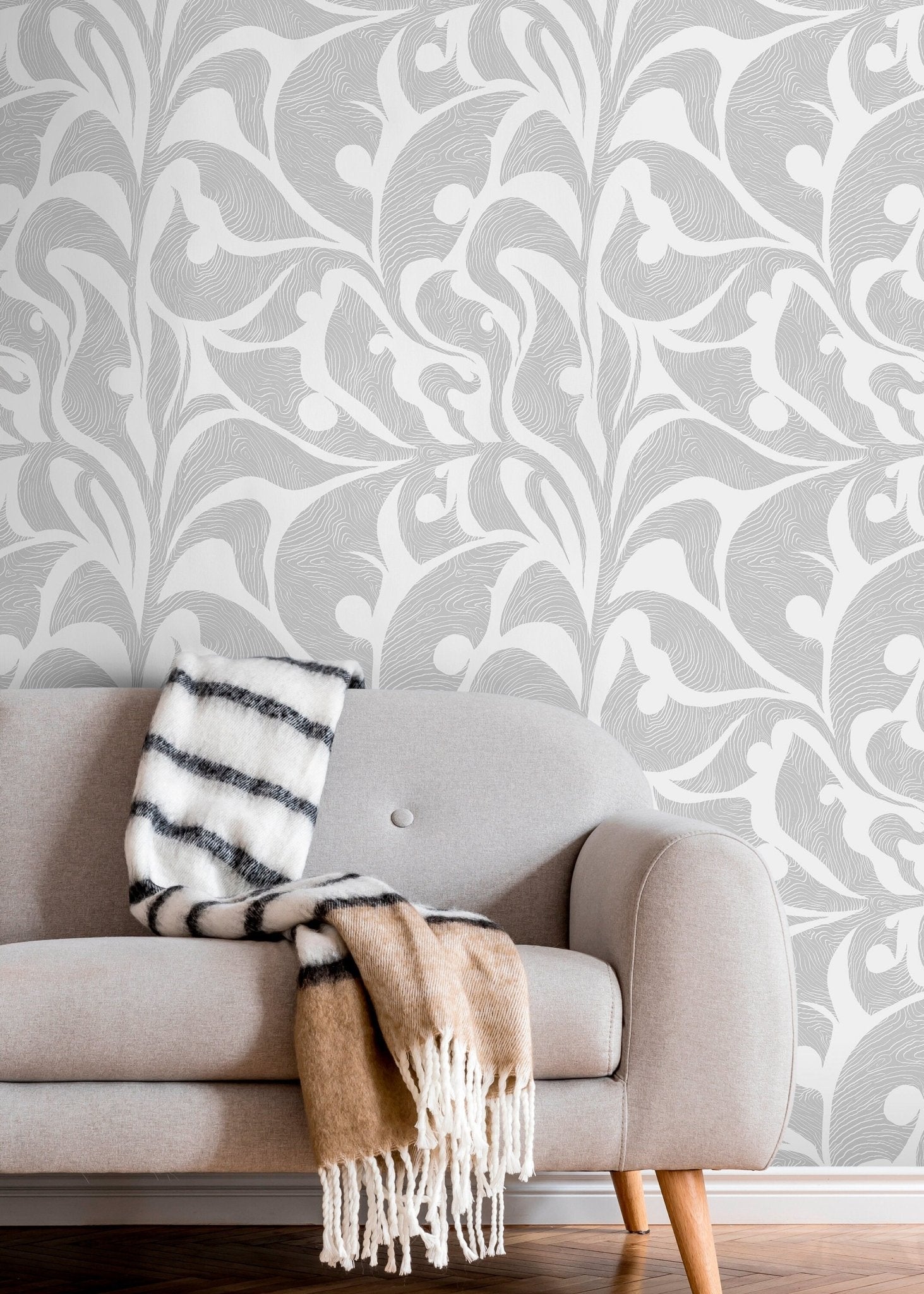 Elegant Abstract Floral Wallpaper - C621 - WallTrend