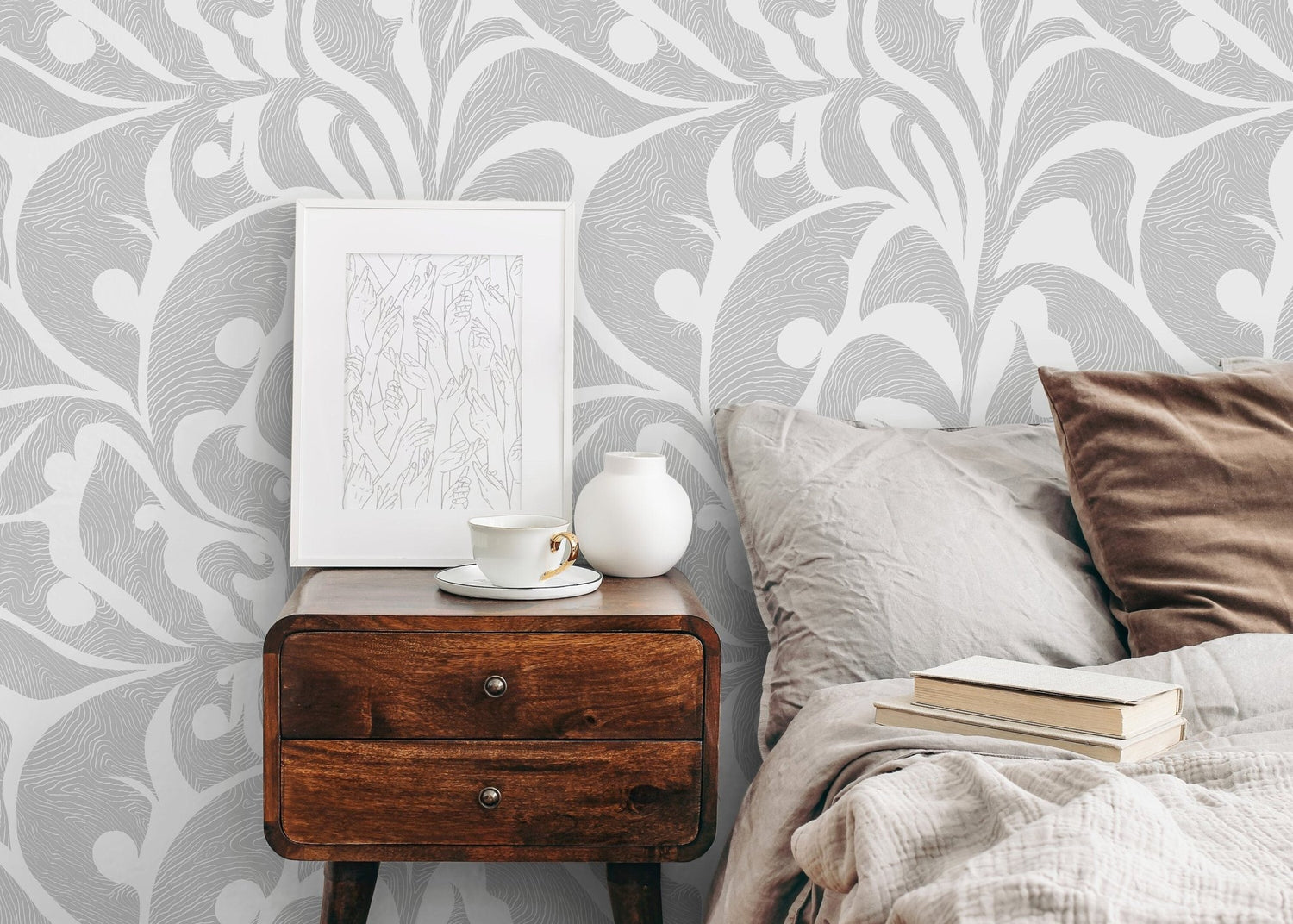 Elegant Abstract Floral Wallpaper - C621 - WallTrend