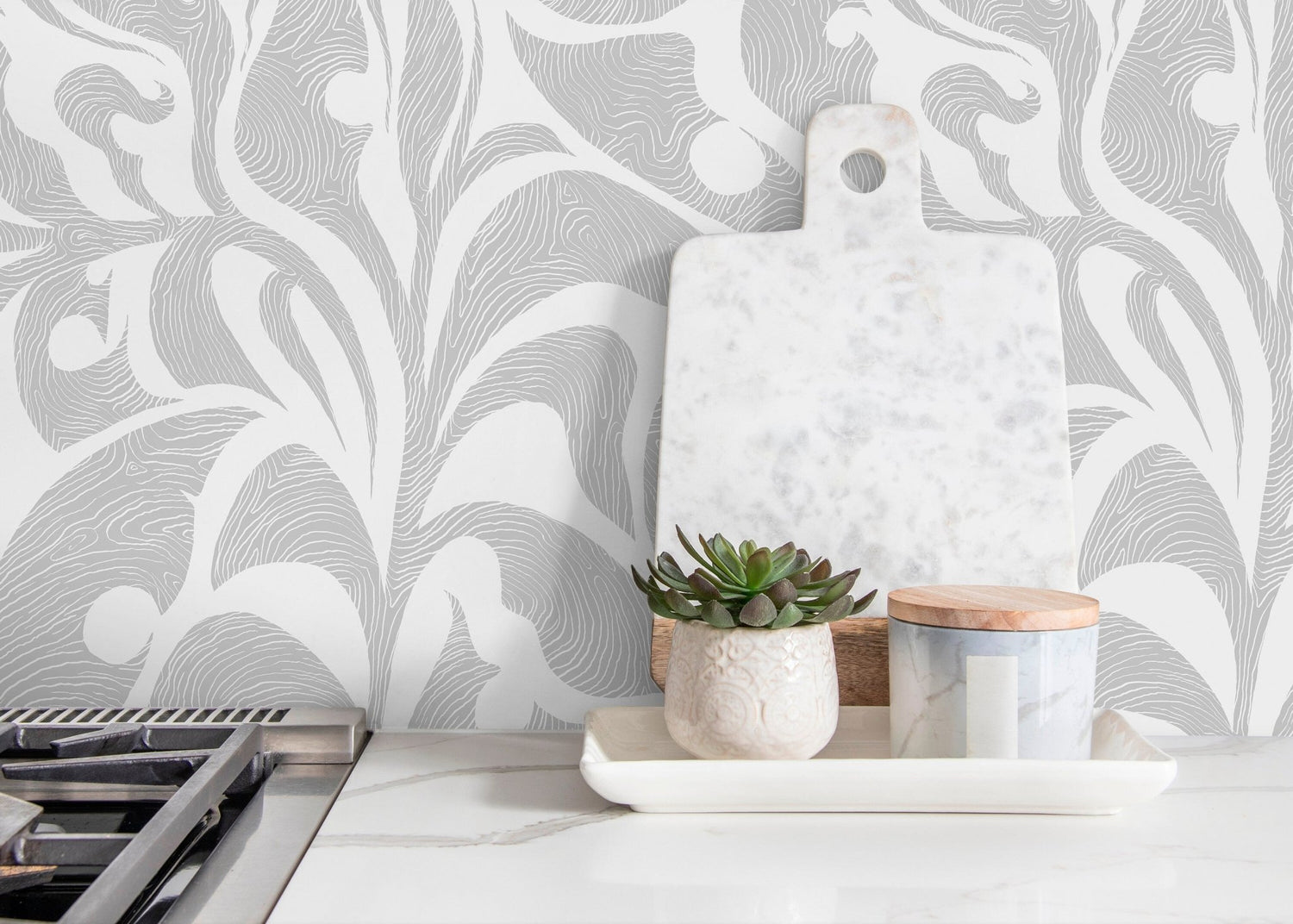 Elegant Abstract Floral Wallpaper - C621 - WallTrend