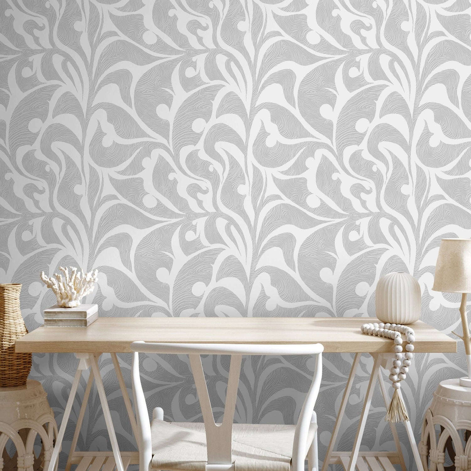 Elegant Abstract Floral Wallpaper - C621 - WallTrend