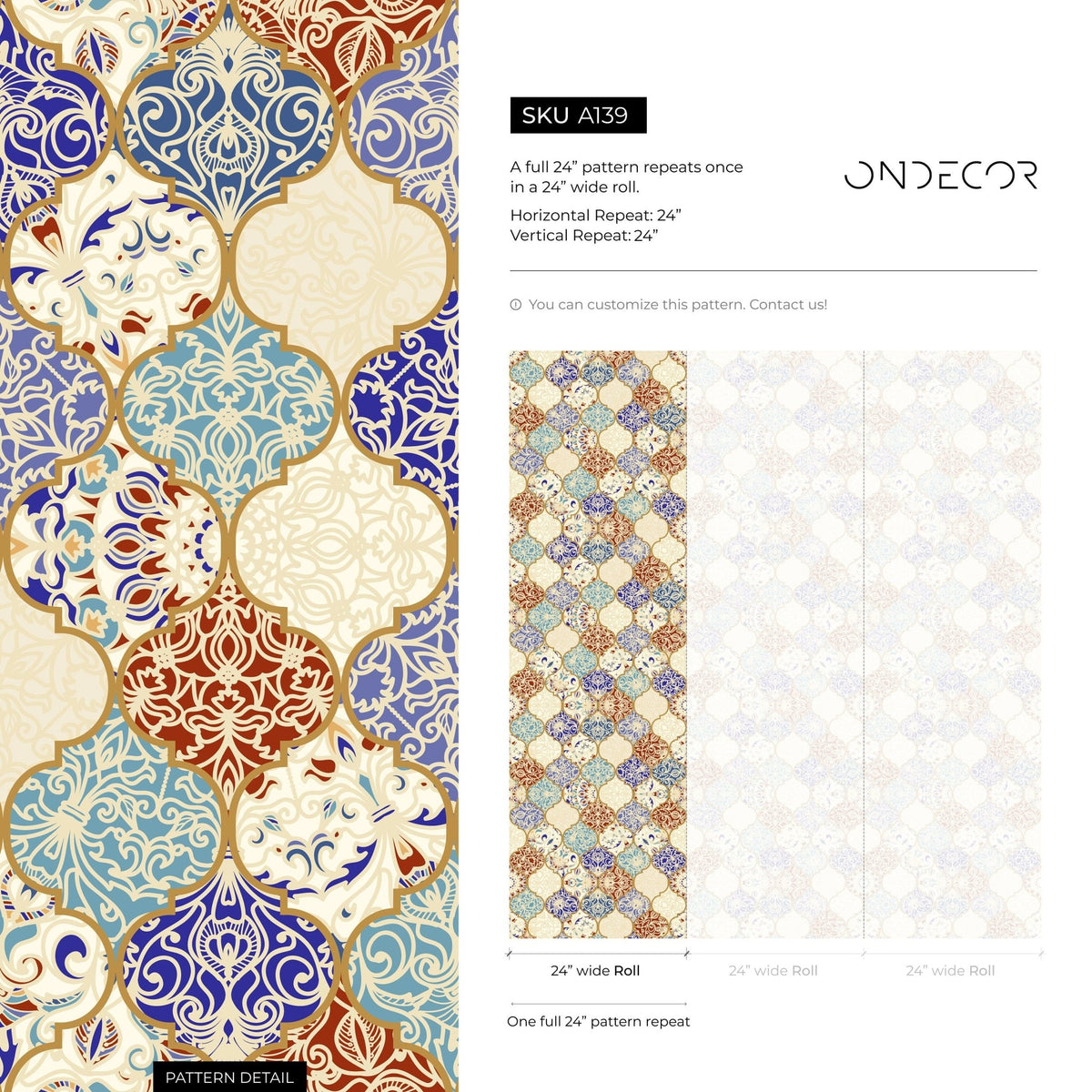 Elegant Arabesque Wallpaper - A139 - WallTrend