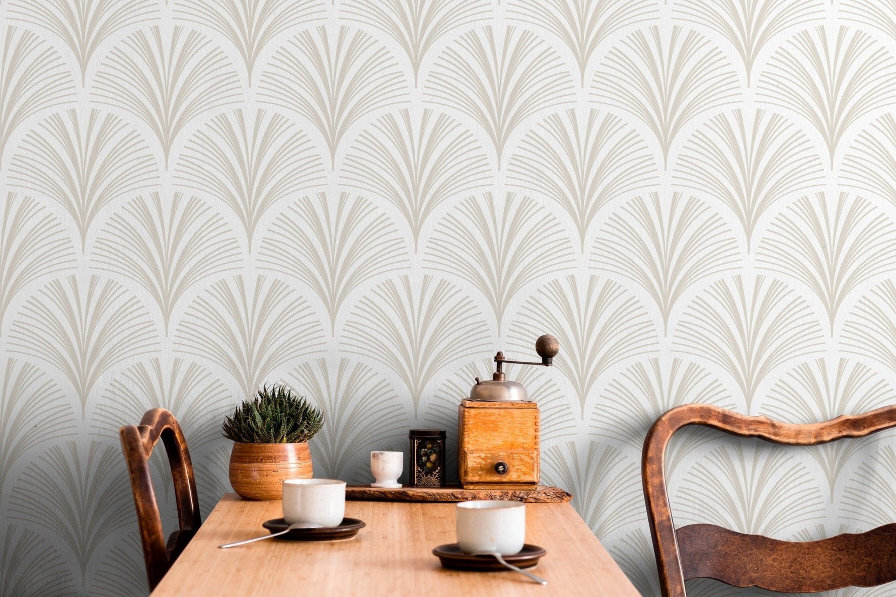 Elegant Art Deco Fan Wallpaper - C219 - WallTrend