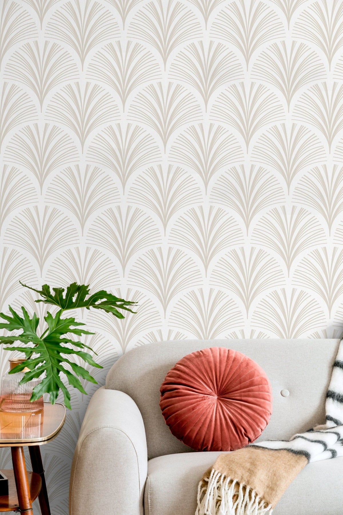 Elegant Art Deco Fan Wallpaper - C219 - WallTrend