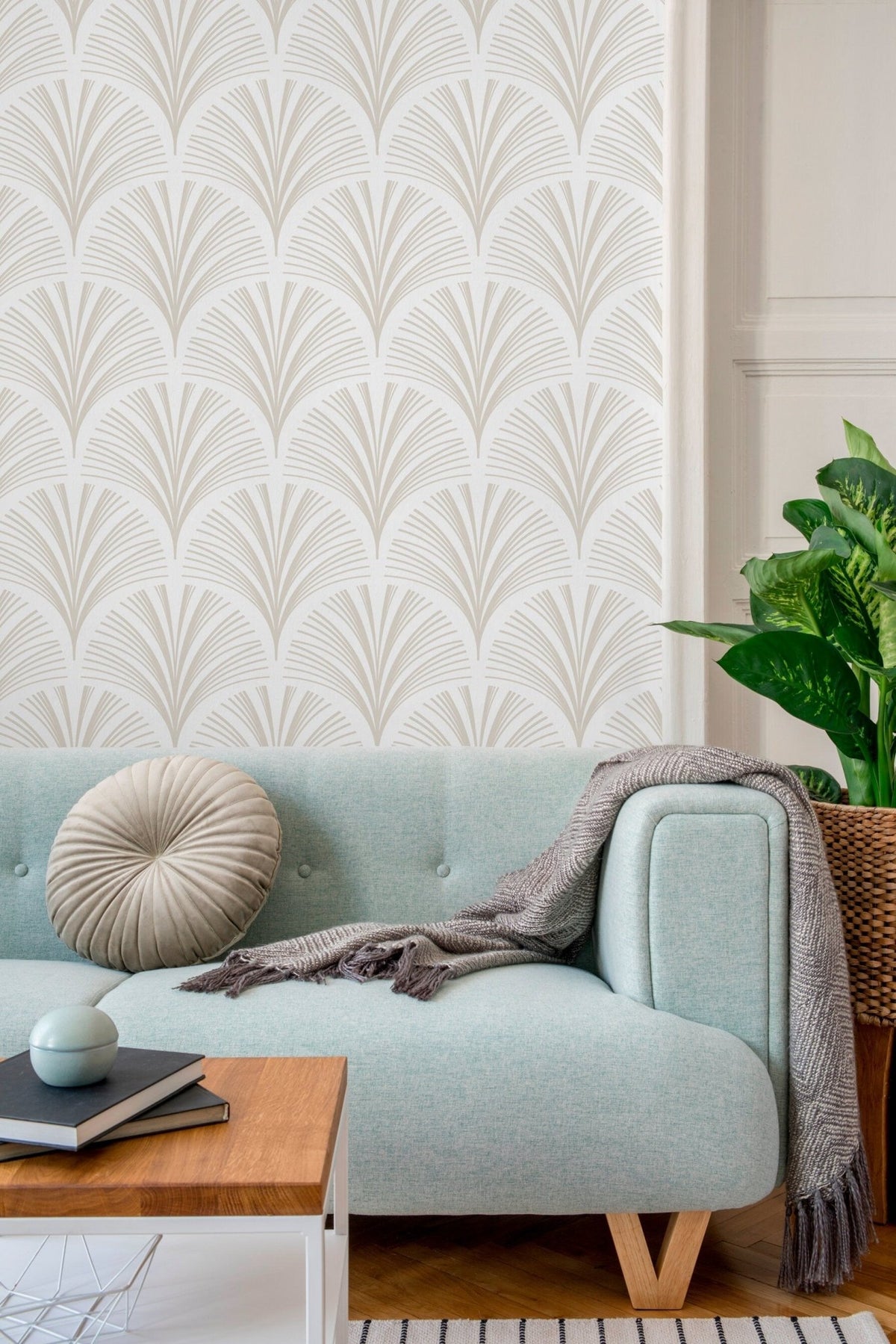 Elegant Art Deco Fan Wallpaper - C219 - WallTrend