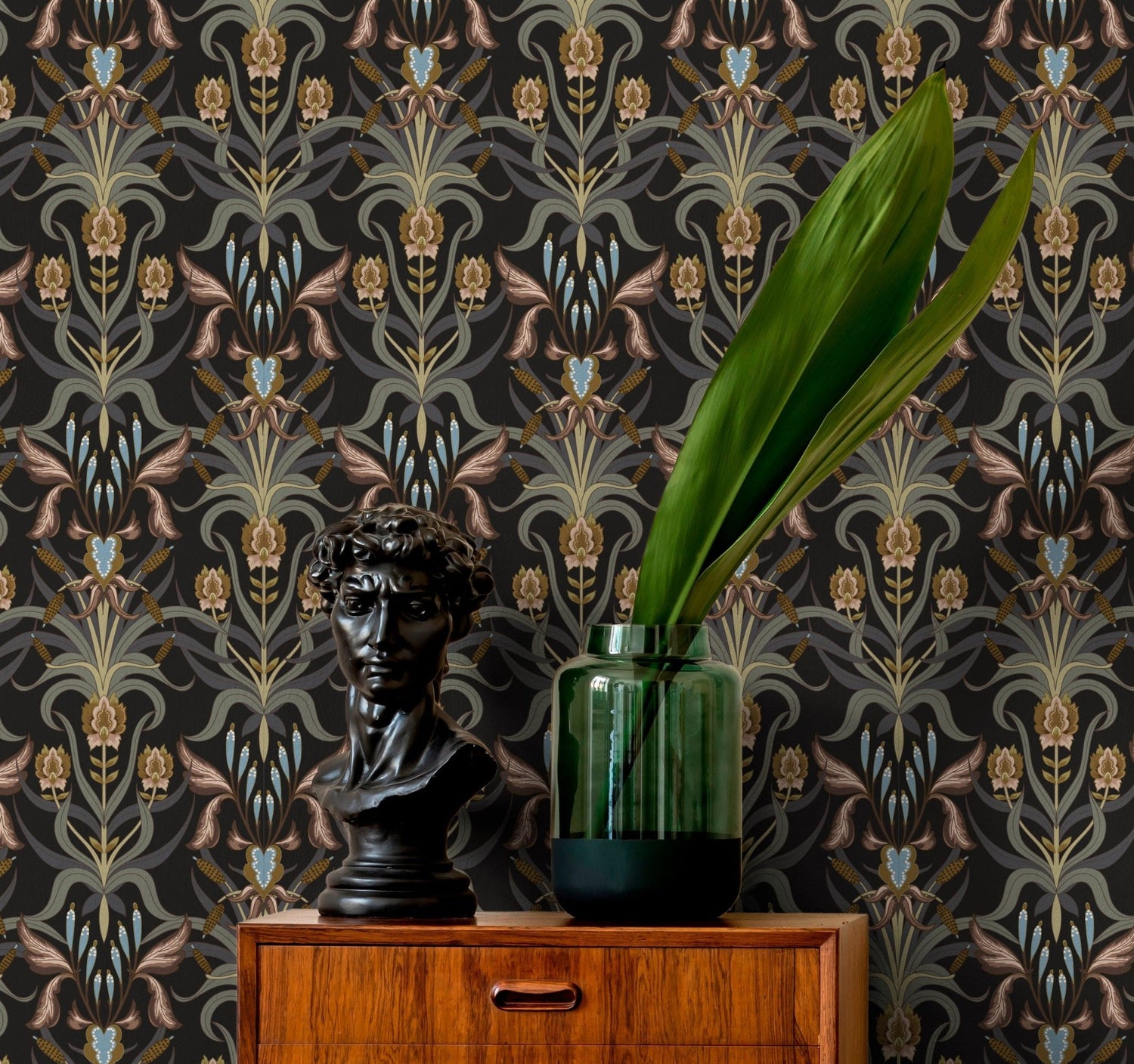 Elegant Art Deco Floral Wallpaper - C295 - WallTrend