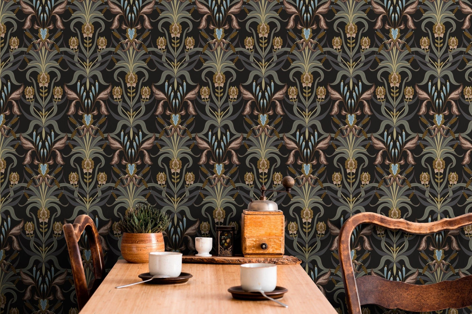 Elegant Art Deco Floral Wallpaper - C295 - WallTrend