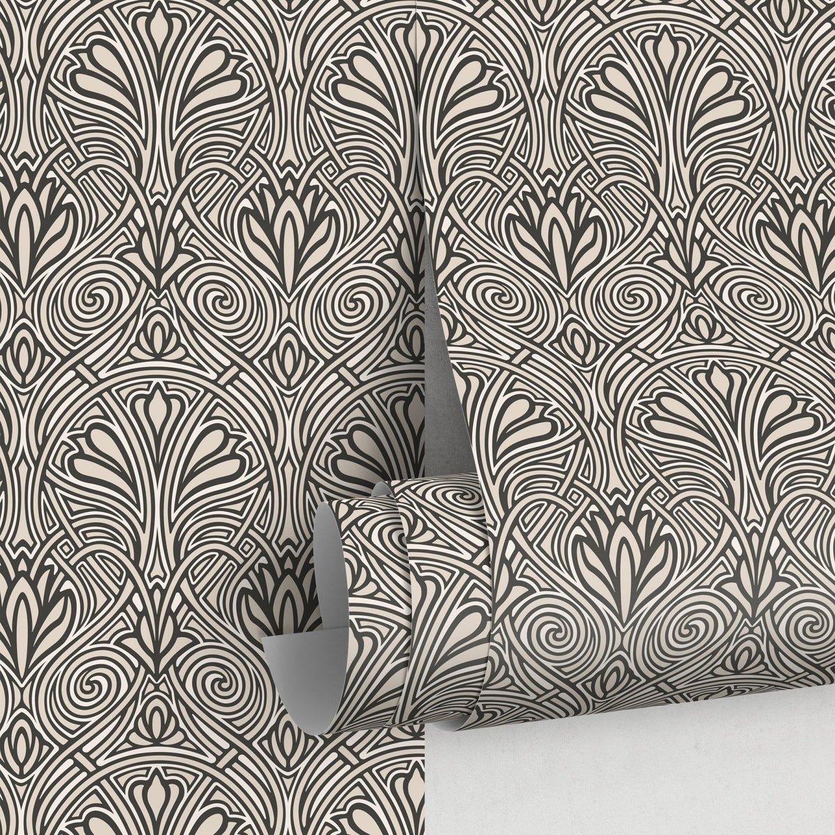Elegant Art Deco Hearts Wallpaper - C239 - WallTrend