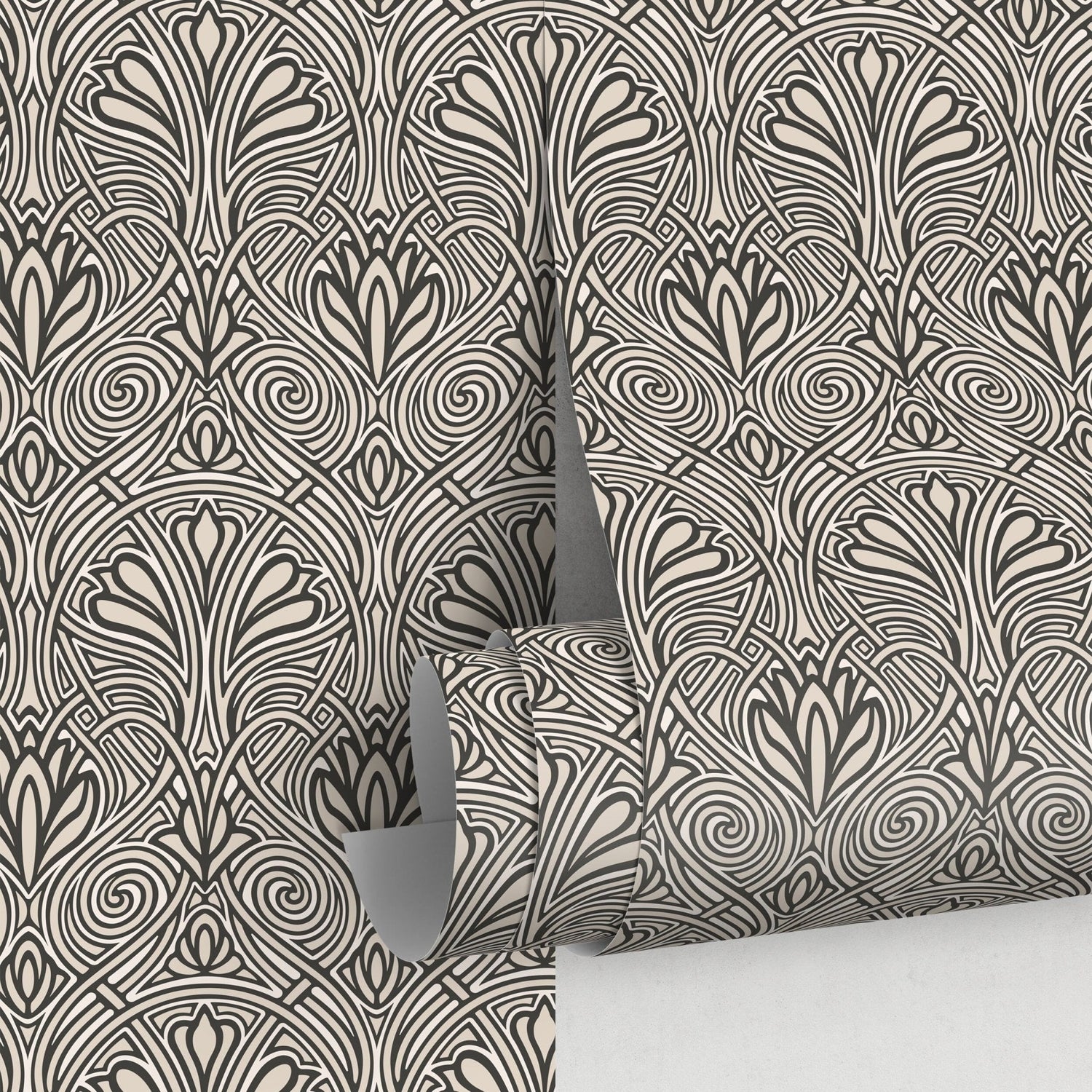 Elegant Art Deco Hearts Wallpaper - C239 - WallTrend