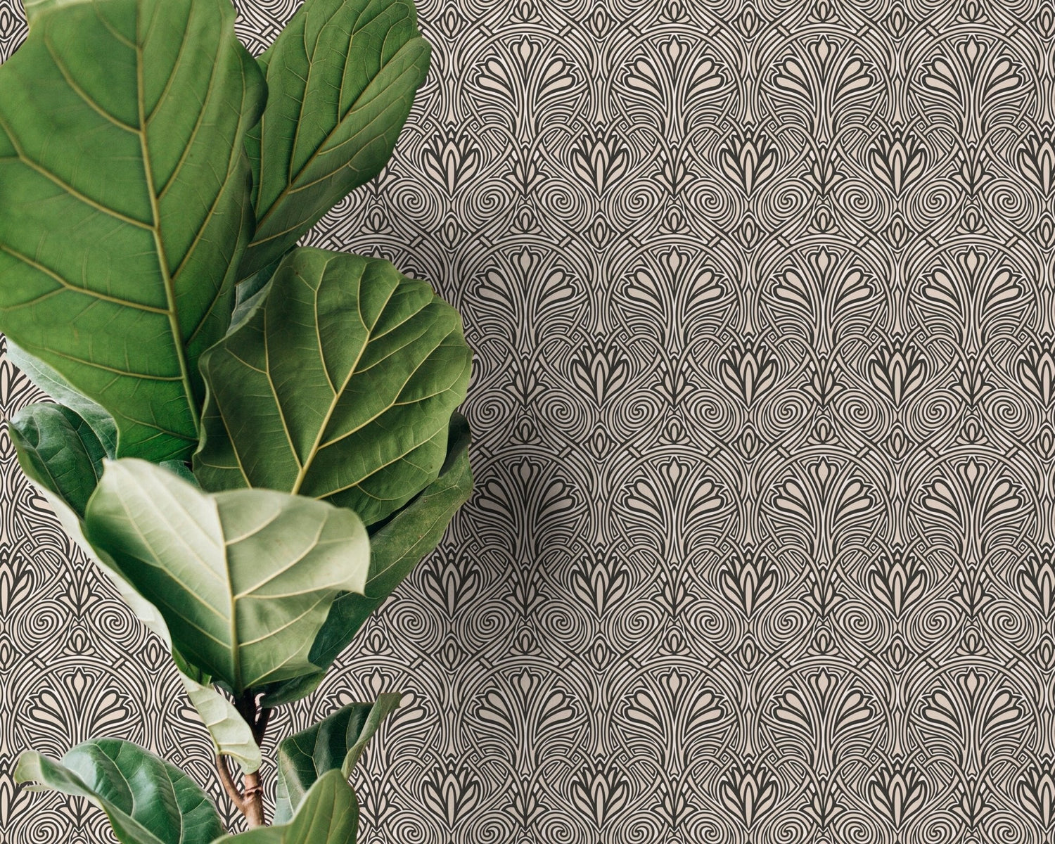 Elegant Art Deco Hearts Wallpaper - C239 - WallTrend